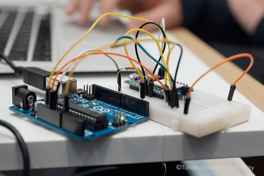 ArduinoとBluetoothモジュールの画像